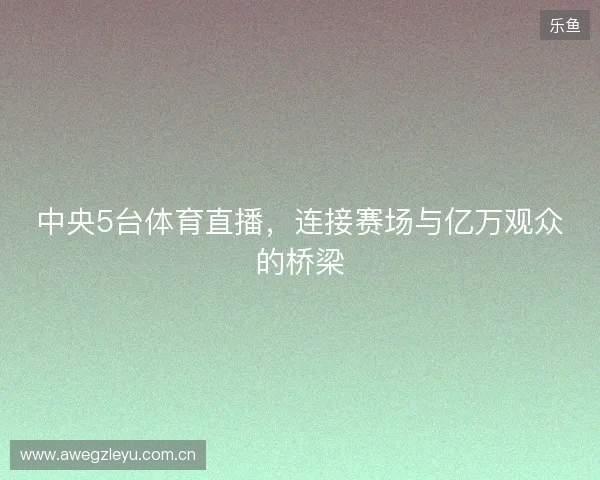中央5台体育直播，连接赛场与亿万观众的桥梁